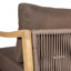 Fauteuil club d'extérieur en bois d'acacia 2PCS avec dossier en corde et coussins hydrofuges pour la terrasse et la cour-223019507