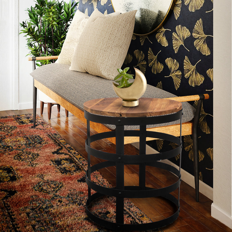 Mateus Solid Wood Top End Table