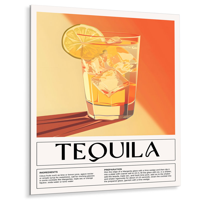 Téquila mexicaine sur les rochers - impression d'art mural cocktails, Sans cadre, H 40 po x l 30 po