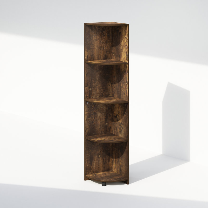 Guerra 4-Tier Corner Multipurpose Standing Shelf, Amber Pine