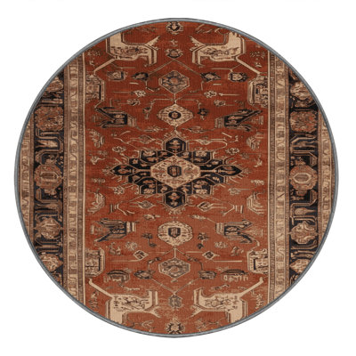 Machine Washable Persian Brown Area Rug