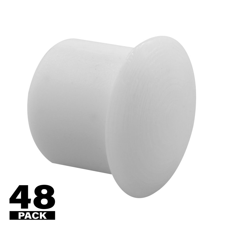 Prime-Line Plastic Shelf Hole Plugs, 5mm, White