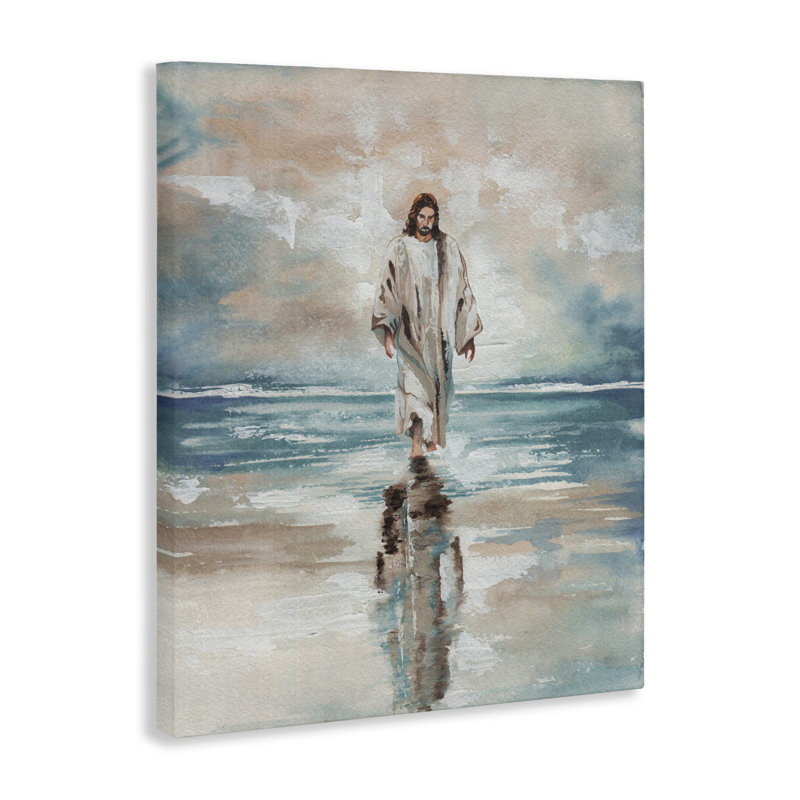 Jésus sur toile, conception par Elizabeth Medley, H 20 po x l 16 po