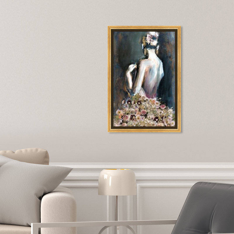 Pensée sur vous - impression sur toile, Toile encadrée, H 30 po x l 20 po, Doré