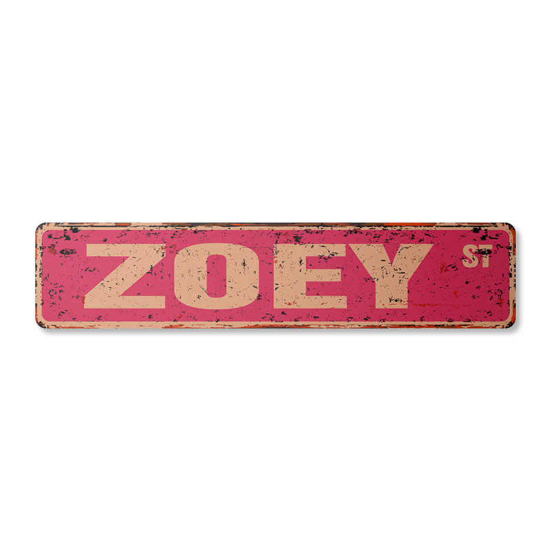 Plaque de rue Zoey en plastique robuste 4 po x 18 po