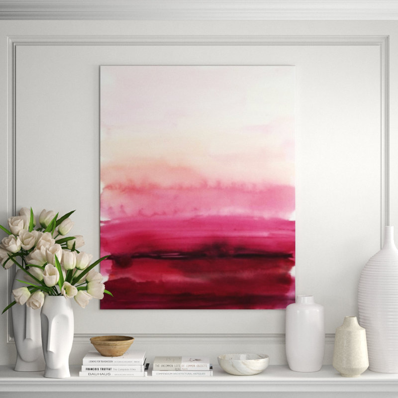 Raspberries View Print by Sofia Fox, Image Brush Gel, 45" H x 36" W