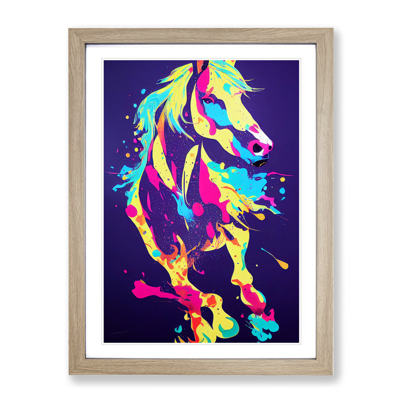 Horse No.1 - Framed Print, 34cm H x 25cm W x 2cm D, Oak