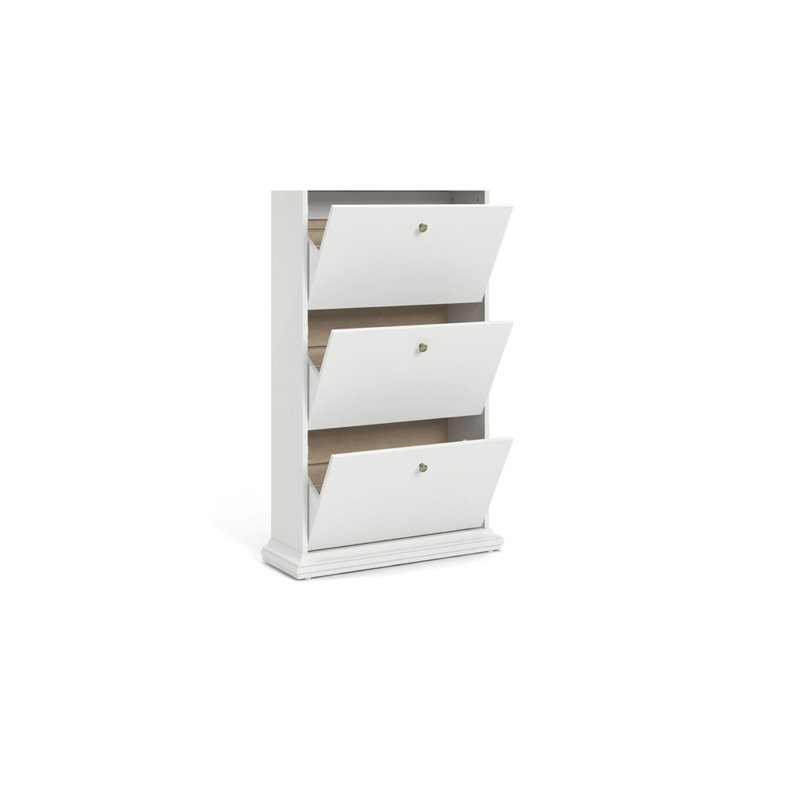 Quinault 18 Pair Flip Down Shoe Storage, White