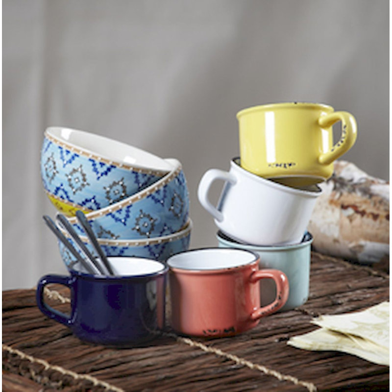 Tasse à cappuccino émaillée Naniouni, Blanc