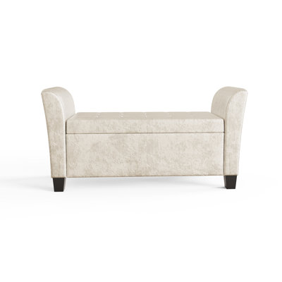 Kristian Velvet Upholstered Bench with Flip Top