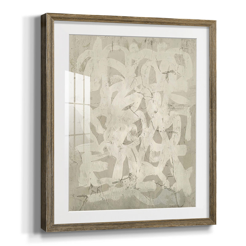 «Impasto Artifact I», reproduction encadrée, Blanc, Papier avec cadre noyer