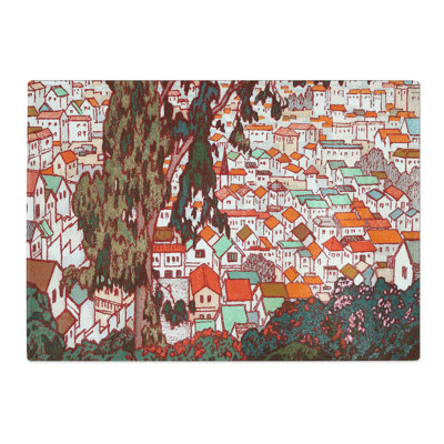 Tempered Glass Tree to the Mountain by Toshi Yoshida Chopping Board