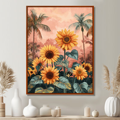 «Drimit Tropical Sunflowers Field In The South III», reproduction d'art sur toile, tournesols