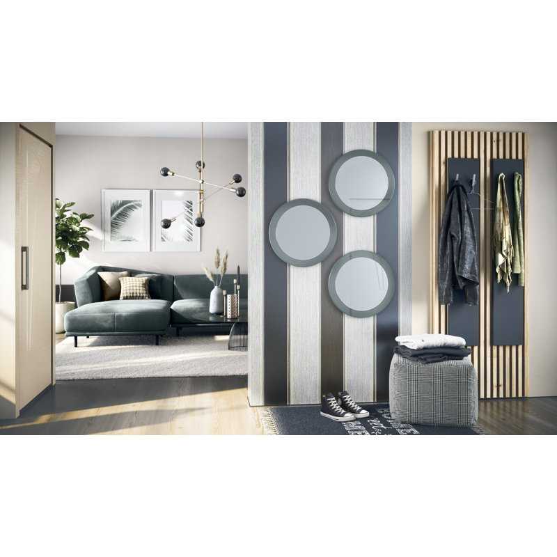 Colver Engineered Wood Flat Wall Mirror, High-Gloss Grey