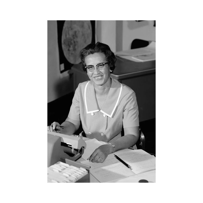 Katherine Johnson, Nasa Mathématicien, reproduction d'art sur toile tendue, 12 po x 8 po, Gallery Wrapped Canvas, Sans cadre