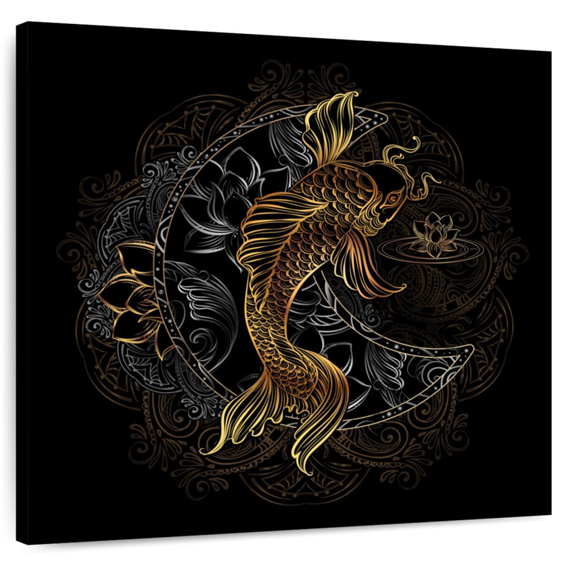 Brampt Lucky Gold Koi Fish, 30" H x 30" W