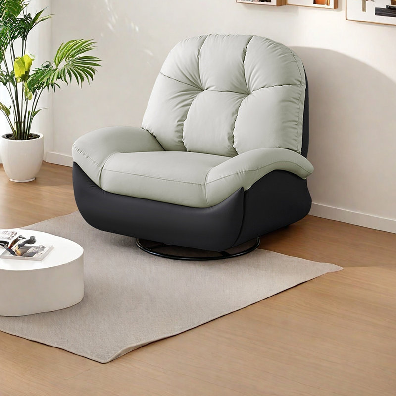 Minimalist recliner is ergonomically designed, Black/Beige