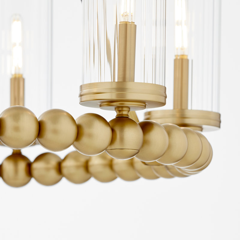 Lustre 6 lumières Lee Boulevard | Noir mat, Aged Brass