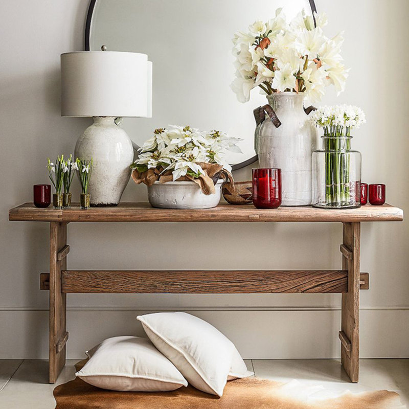 Console en bois massif de style américain., H 29,9 po x l 66,9 po x P 15,7 po