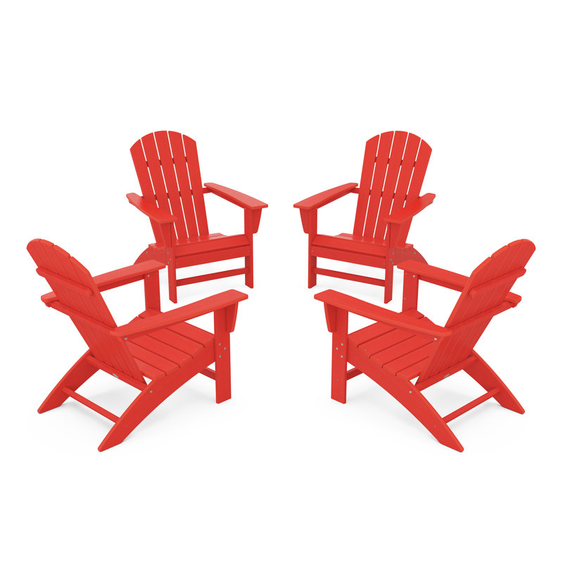 Ensemble de conversation POLYWOOD Nautical Adirondack, Rouge coucher de soleil