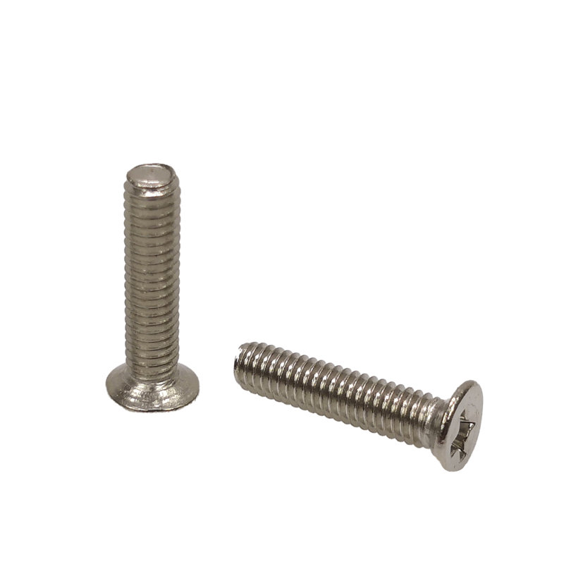 Vis à tête plate avec pas de 1,0 mm et fixation M6 x 16 mm FixtureDisplays®, 8 pièces, métal nickelé 10133-HARDWARE-8 VIS