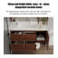 Meuble-lavabo flottant en bois d'hévéa de style Mid-Antique avec lavabo en céramique