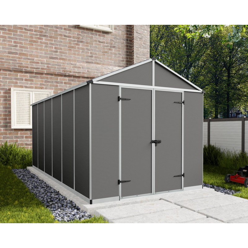 Palram - Canopia Rubicon Polycarbonate Storage Shed, 8' H x 8' W x 15' D