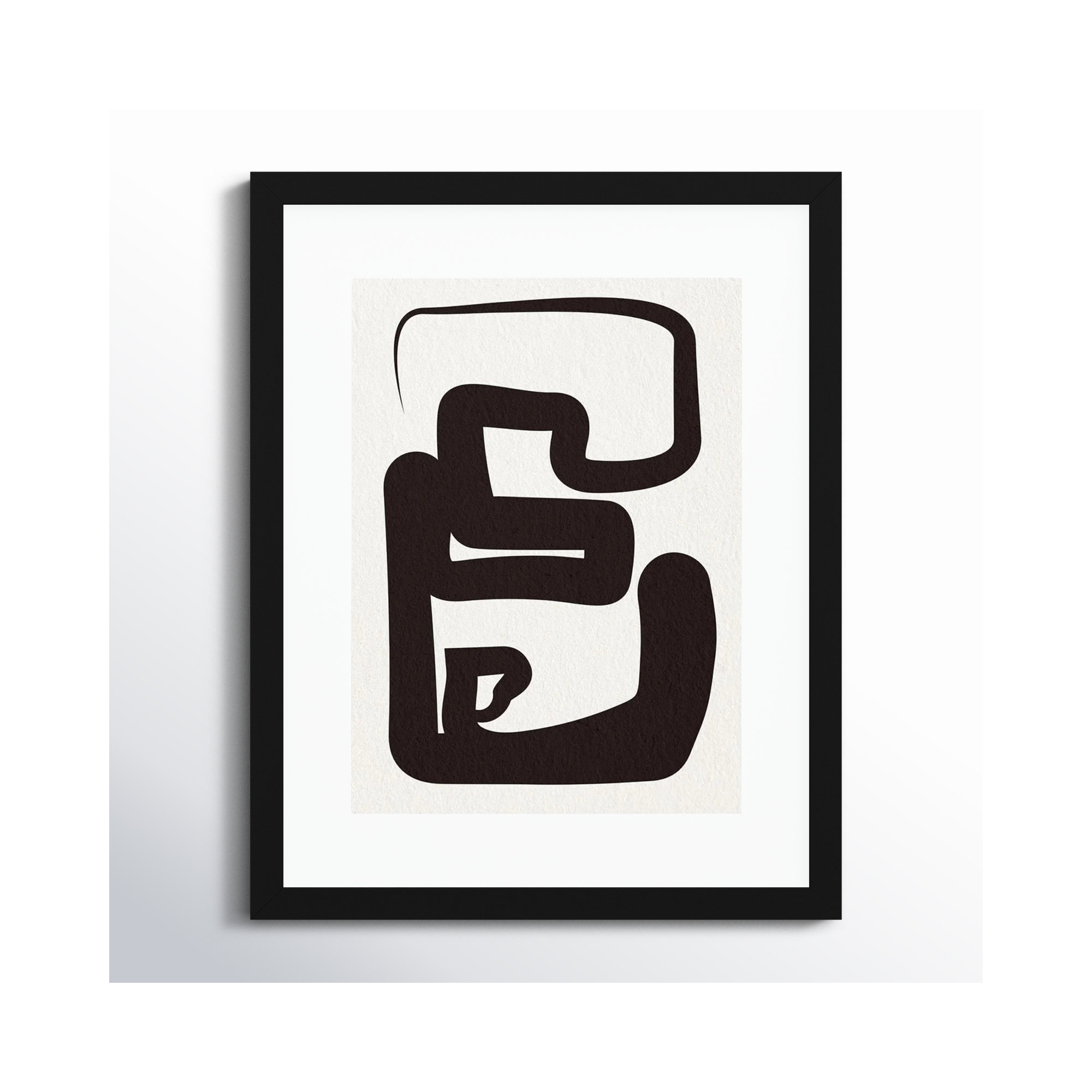 Oneliners-1 by Design Fabrikken, 19.12" H x 15.12" W x 0.88" D, Black Framed Paper