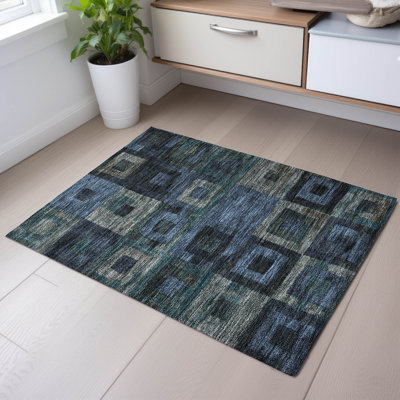 Premium Machine Washable Ducote AMF1142 Geometric Rug