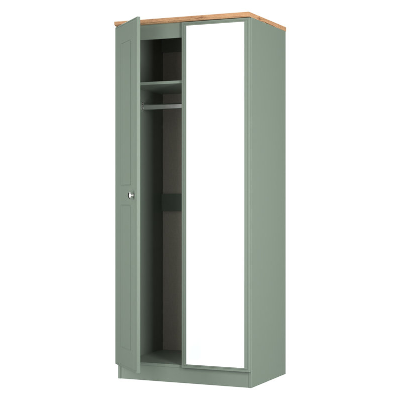 Taiyler Manufactured Wood Wardrobe, Reed Green/Riviera Oak