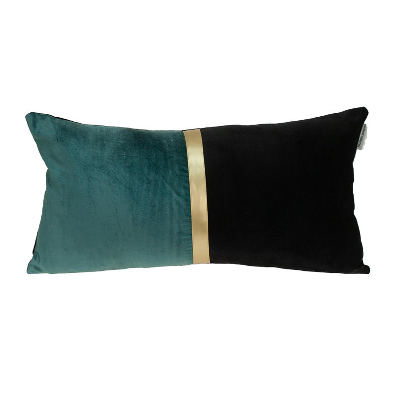 Myra Reversible Throw Pillow, Black/Green