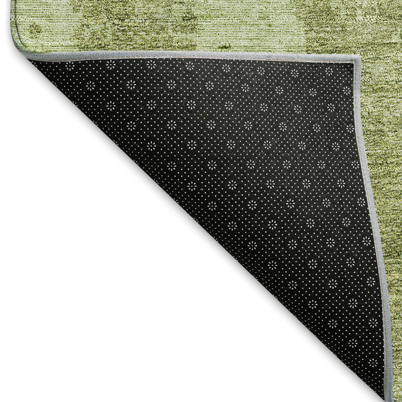 Premium Machine Washable Prisco Sage Rug, Rectangle 2'6" x 3'10"