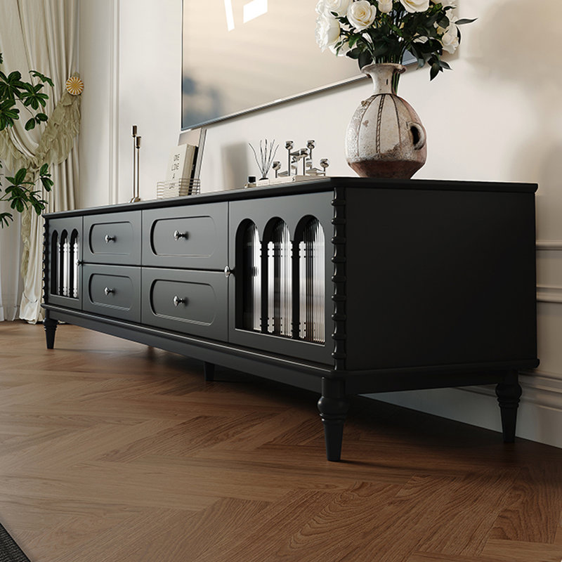 Meuble télé en chêne avec tiroirs et armoires, H 19,68 po x L 70,86 po x l 15,75 po