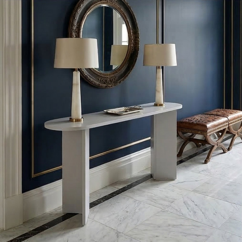Console de vestibule Everly Curvilinear, Blanc
