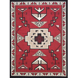 Tuscany Red/Black Wool Reversible Area Rug