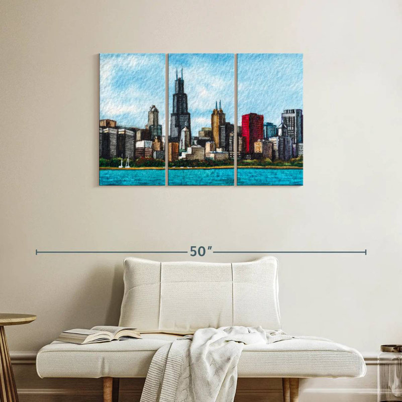 Horizon de Sirci à Chicago, H 24 po x l 38 po