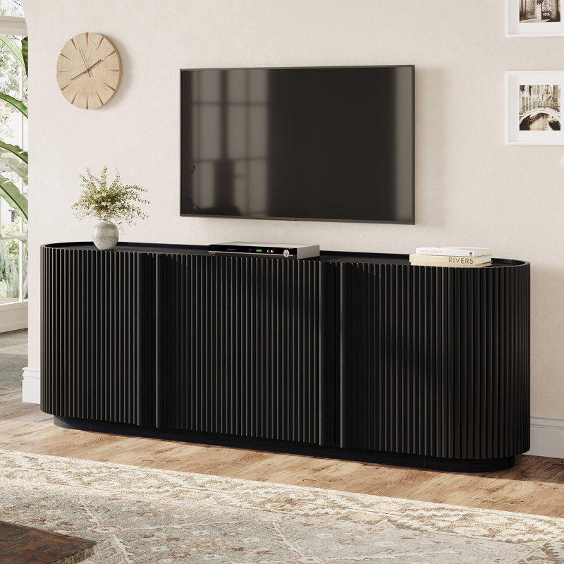Meuble télé Elyas Mid Century, Noir