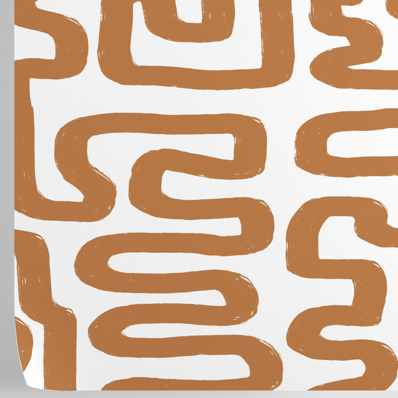 Brown and White Brushstroke Neutral Wallpaper