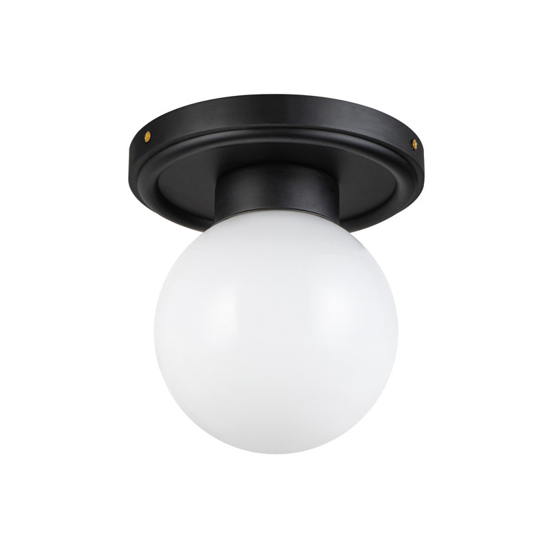 Brantry Glass Semi Flush Mount, Matte Black
