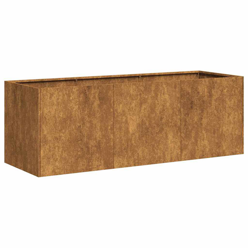 vidaXL Planter Rusty Weathering Steel Large Planter Rectangular, 15.7" H x 47.2" W x 15.7" D