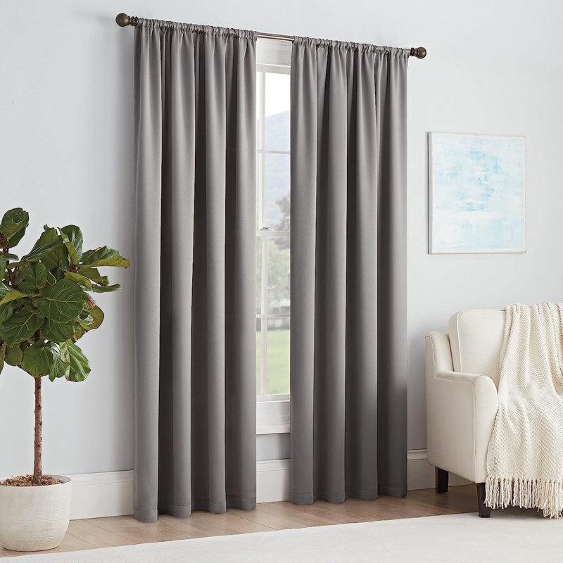 Rideau obscurcissant avec passe-tringle Eclipse Thermapanel, L 54 po x L 84 po, gris