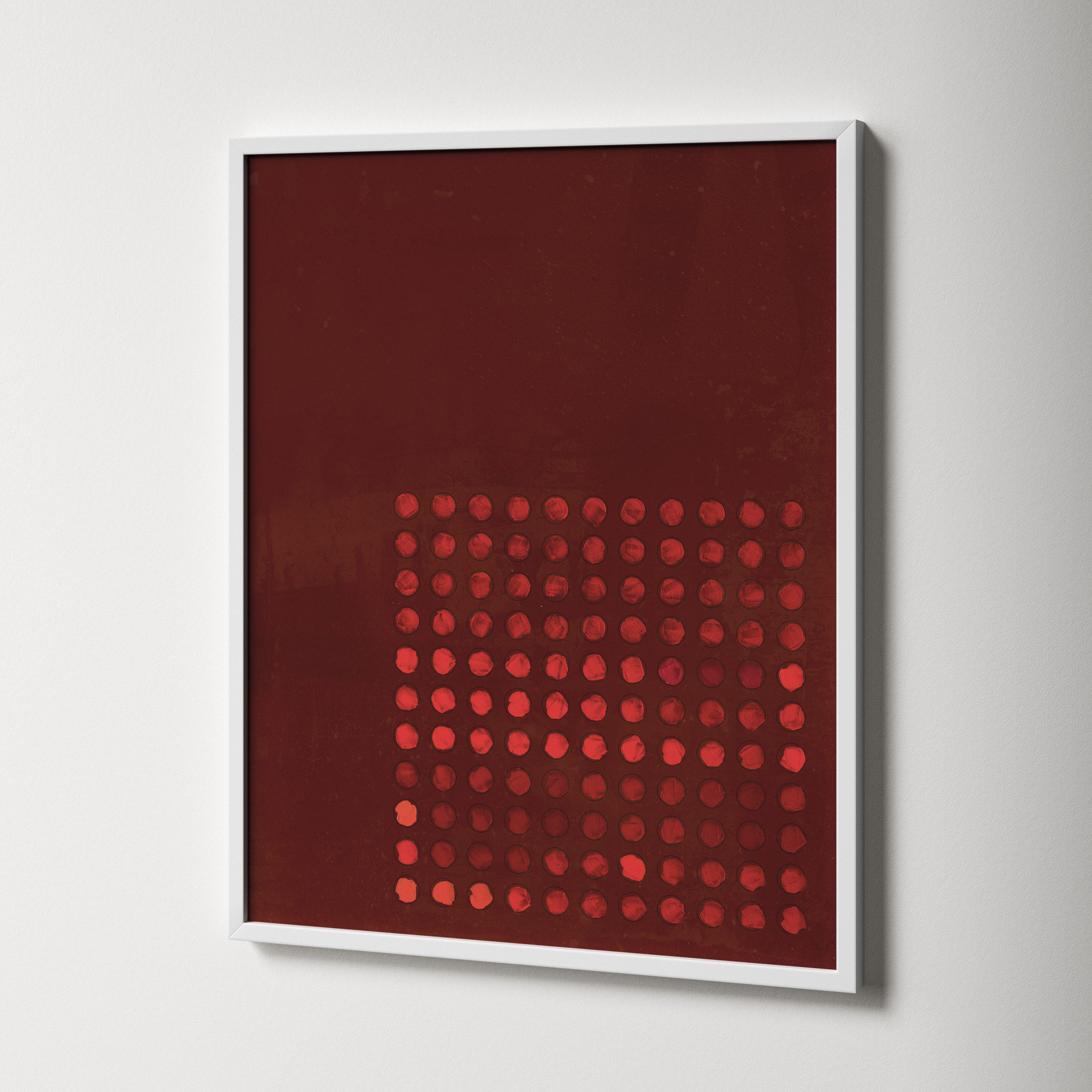 Circles In Squares 7 by Jacques Pilon, 30" H x 24" W x 1.25" D, White
