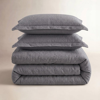 Waffle Cotton Duvet Cover Set