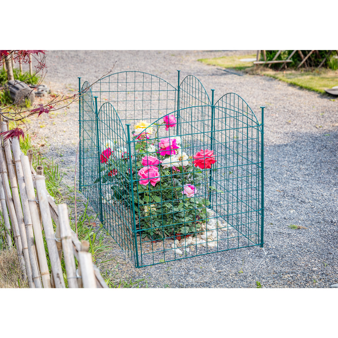 30" H 6-Panel Metal Garden Fence, Plant Protector and Animal Barrier WEATHERFAST