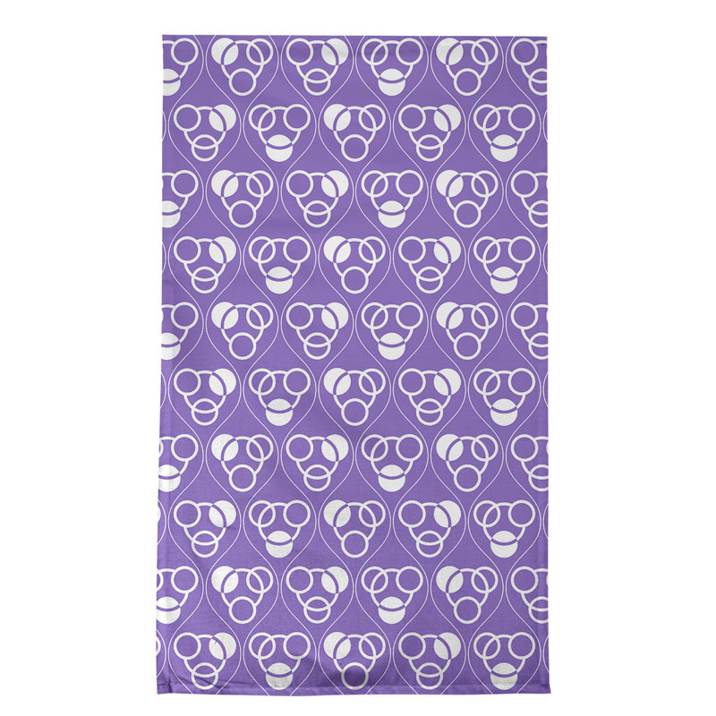 Torchon Circles and Waves, Mauve clair / blanc, Croisé en coton