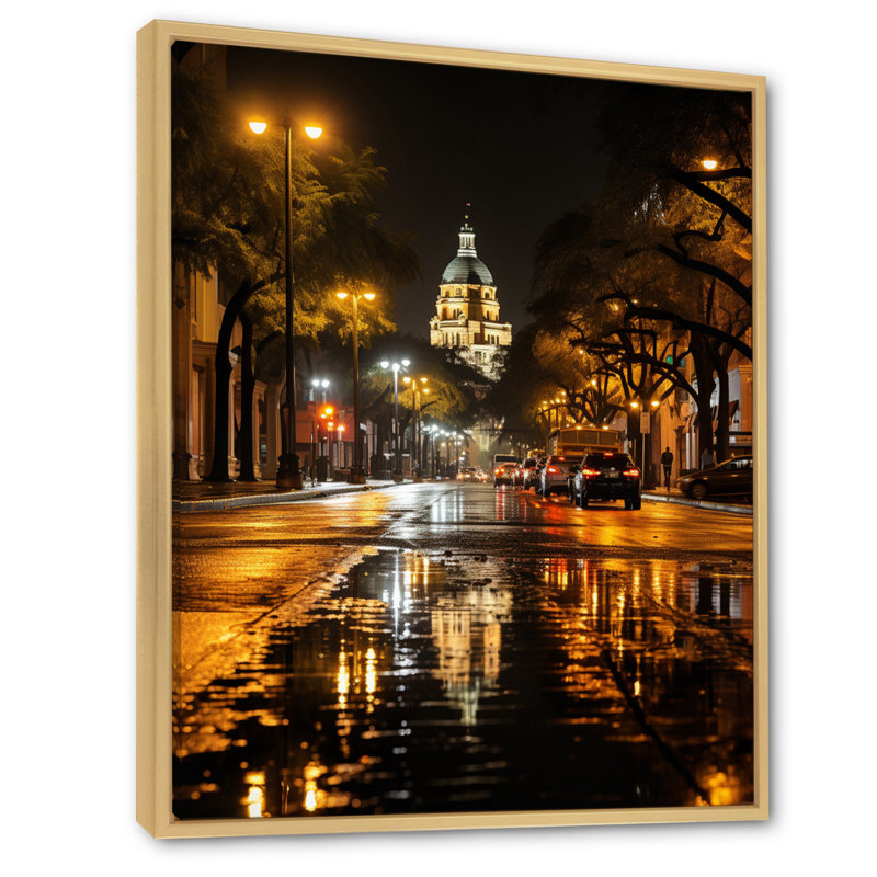 Liljan Florida City Lights sur impression sur toile, H 32 po x l 24 po x P 1 po, Cadre naturel flottant
