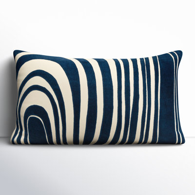 Hatton Embroidered Cotton Lumbar Throw Pillow