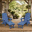 Méridienne de jardin pliable de style ferme Adirondack avec dossier réglable pour le jardin extérieur et le balcon, 2 pièces-130036497-130036500