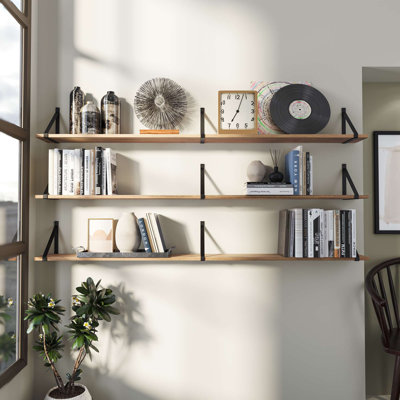 Tirik Paulownia Solid Wood Rectangle Bracket Shelf 