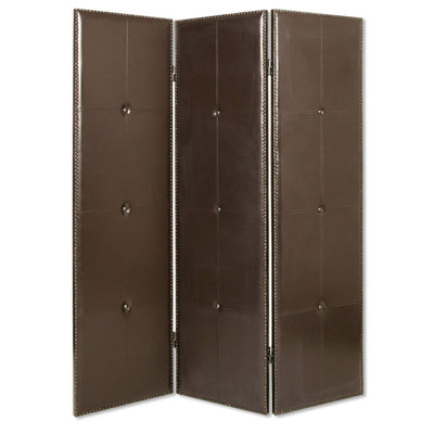 Andress 60" X 72" Brown Faux Leather Screen